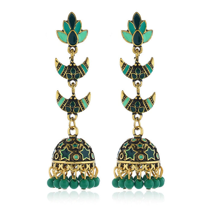 Wholesale Boho Shell Coral Zinc Alloy Beaded Earrings JDC-ES-Duoh007 Earrings 朵涵 green Wholesale Jewelry JoyasDeChina Joyas De China