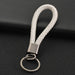 Wholesale Braided Leather Cord Car Metal Lanyard Keychain MOQ≥2 JDC-KC-XinS001 Keychains 新尚 Gunmetal Ring white OPP bag Wholesale Jewelry JoyasDeChina Joyas De China