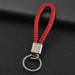 Wholesale Braided Leather Cord Car Metal Lanyard Keychain MOQ≥2 JDC-KC-XinS001 Keychains 新尚 Gunmetal Ring wine red OPP bag Wholesale Jewelry JoyasDeChina Joyas De China