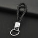 Wholesale Braided Leather Cord Car Metal Lanyard Keychain MOQ≥2 JDC-KC-XinS001 Keychains 新尚 silver circle black OPP bag Wholesale Jewelry JoyasDeChina Joyas De China