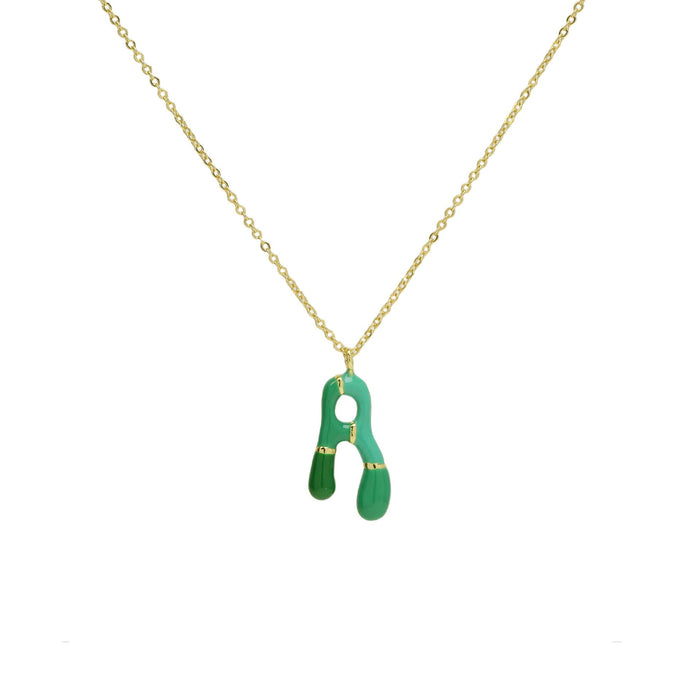 Wholesale brass epoxy capsule bubble balloon 26 English letters necklace colorful pink necklace Pendant JoyasDeChina Necklace A Wholesale Jewelry JoyasDeChina Joyas De China