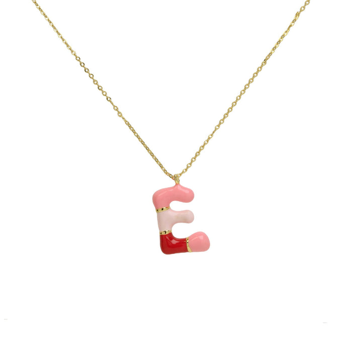 Wholesale brass epoxy capsule bubble balloon 26 English letters necklace colorful pink necklace Pendant JoyasDeChina Necklace E Wholesale Jewelry JoyasDeChina Joyas De China