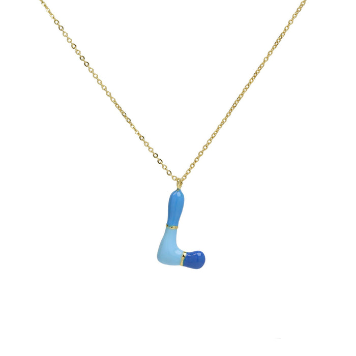 Wholesale brass epoxy capsule bubble balloon 26 English letters necklace colorful pink necklace Pendant JoyasDeChina Necklace L Wholesale Jewelry JoyasDeChina Joyas De China