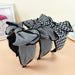 Wholesale Broad Brim Fabric Houndstooth Bow Headband JDC-HD-O380 Headband 潮炫 Wholesale Jewelry JoyasDeChina Joyas De China