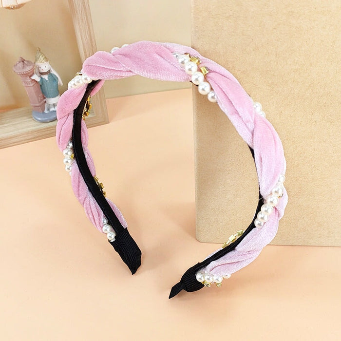 Wholesale Broad Brim Fabric Knit Leather Headband JDC-HD-O388 Headband 潮炫 Wholesale Jewelry JoyasDeChina Joyas De China