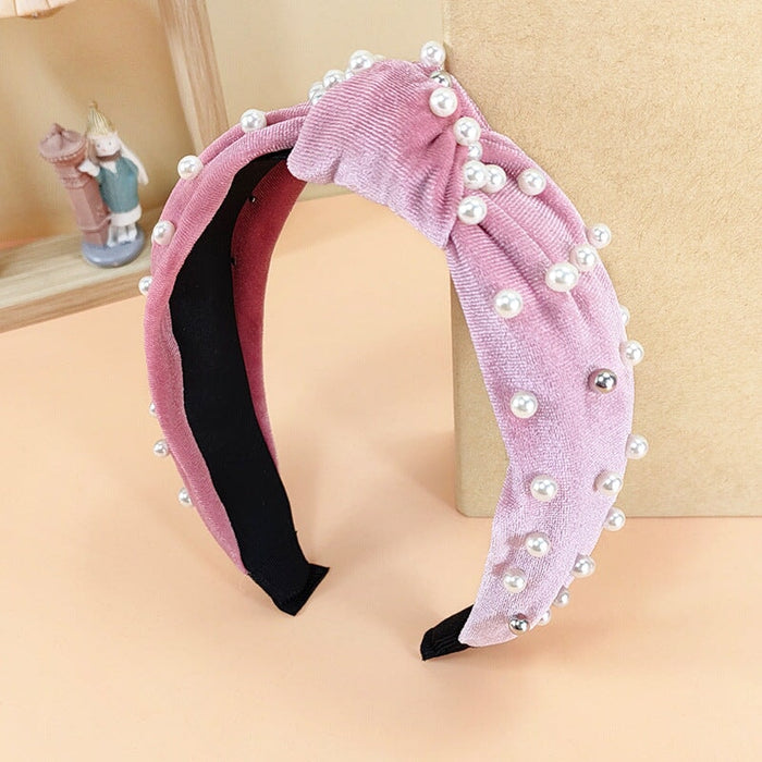 Wholesale Broad Brim Fabric Knit Leather Headband JDC-HD-O388 Headband 潮炫 Wholesale Jewelry JoyasDeChina Joyas De China