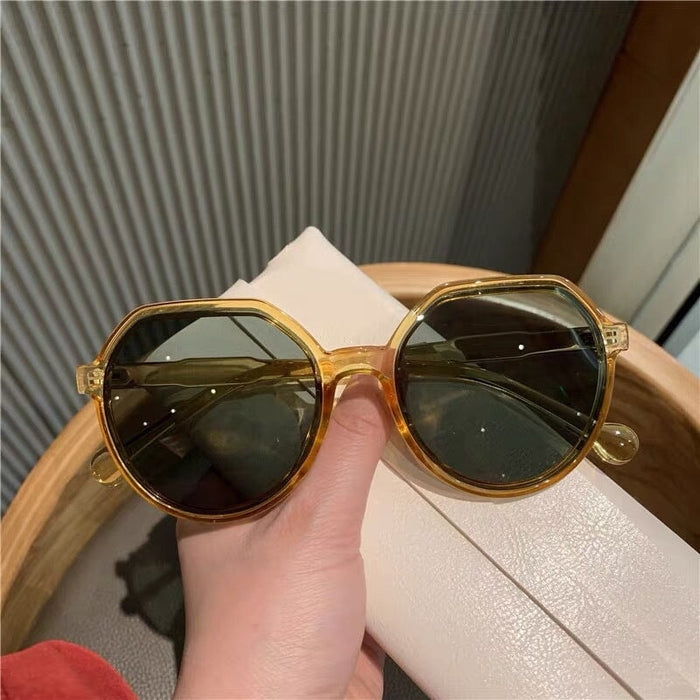 Wholesale brown fashion round frame sunglasses JDC-SG-JinF007 Sunglasses 季丰 Wholesale Jewelry JoyasDeChina Joyas De China