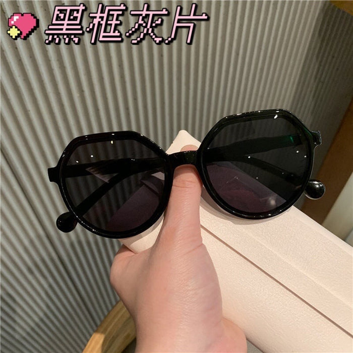 Wholesale brown fashion round frame sunglasses JDC-SG-JinF007 Sunglasses 季丰 black Wholesale Jewelry JoyasDeChina Joyas De China