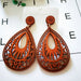 Wholesale Brown Wood Drop Earrings MOQ≥2 JDC-ES-AnX009 Earrings 安修 Dark coffee Wholesale Jewelry JoyasDeChina Joyas De China