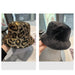 Wholesale Bucket Hat Double-sided leopard print sequined hat for women sun protection hat casual basin hat Hat JoyasDeChina Wholesale Jewelry JoyasDeChina Joyas De China