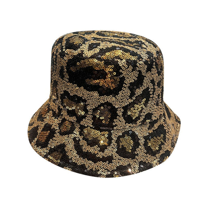 Wholesale Bucket Hat Double-sided leopard print sequined hat for women sun protection hat casual basin hat Hat JoyasDeChina Wholesale Jewelry JoyasDeChina Joyas De China