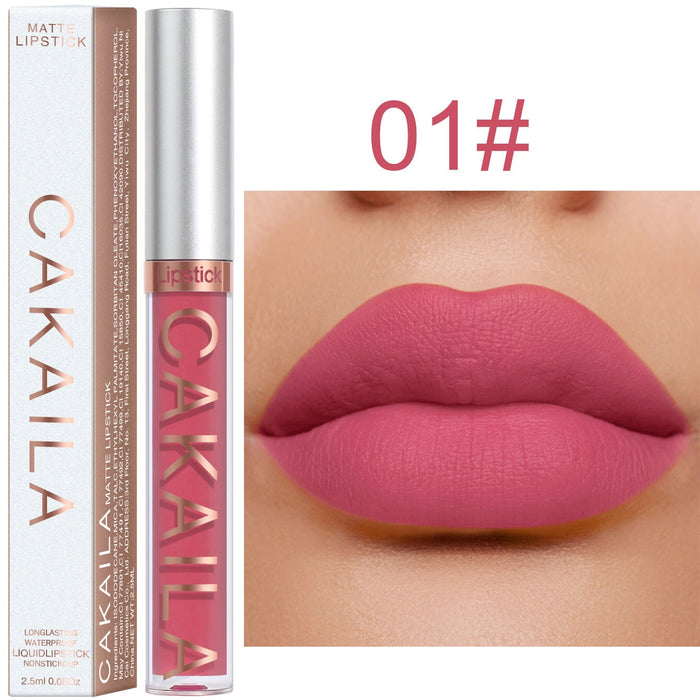 Wholesale CAKAILA 18 Color Lipstick Matte Non-stick Cup Waterproof Lip Gloss JDC-MK-Nic003 lipstick 尼采 01 Wholesale Jewelry JoyasDeChina Joyas De China