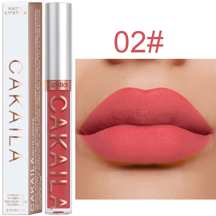 Wholesale CAKAILA 18 Color Lipstick Matte Non-stick Cup Waterproof Lip Gloss JDC-MK-Nic003 lipstick 尼采 02 Wholesale Jewelry JoyasDeChina Joyas De China