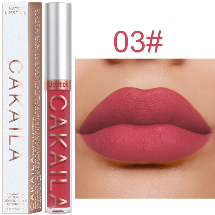 Wholesale CAKAILA 18 Color Lipstick Matte Non-stick Cup Waterproof Lip Gloss JDC-MK-Nic003 lipstick 尼采 03 Wholesale Jewelry JoyasDeChina Joyas De China