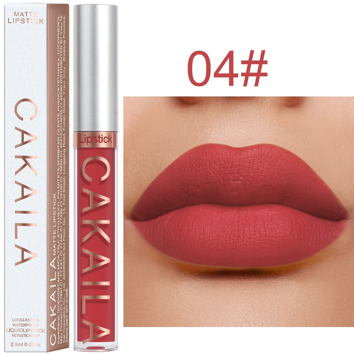 Wholesale CAKAILA 18 Color Lipstick Matte Non-stick Cup Waterproof Lip Gloss JDC-MK-Nic003 lipstick 尼采 04 Wholesale Jewelry JoyasDeChina Joyas De China