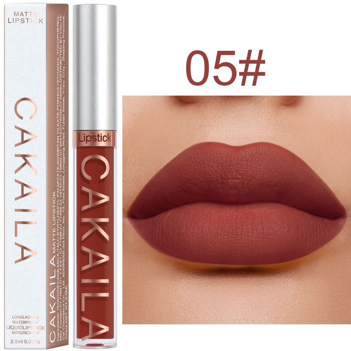 Wholesale CAKAILA 18 Color Lipstick Matte Non-stick Cup Waterproof Lip Gloss JDC-MK-Nic003 lipstick 尼采 05 Wholesale Jewelry JoyasDeChina Joyas De China