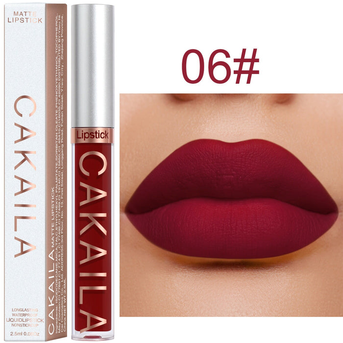 Wholesale CAKAILA 18 Color Lipstick Matte Non-stick Cup Waterproof Lip Gloss JDC-MK-Nic003 lipstick 尼采 06 Wholesale Jewelry JoyasDeChina Joyas De China