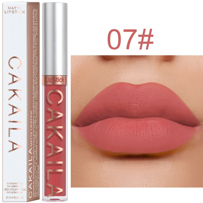 Wholesale CAKAILA 18 Color Lipstick Matte Non-stick Cup Waterproof Lip Gloss JDC-MK-Nic003 lipstick 尼采 07 Wholesale Jewelry JoyasDeChina Joyas De China