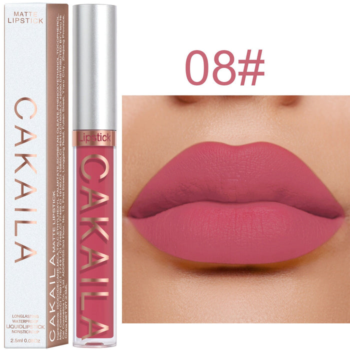 Wholesale CAKAILA 18 Color Lipstick Matte Non-stick Cup Waterproof Lip Gloss JDC-MK-Nic003 lipstick 尼采 08 Wholesale Jewelry JoyasDeChina Joyas De China