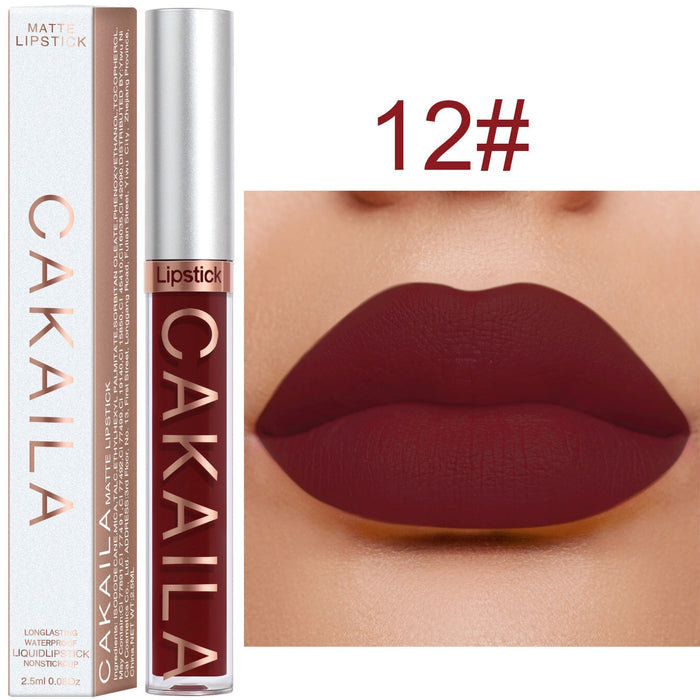 Wholesale CAKAILA 18 Color Lipstick Matte Non-stick Cup Waterproof Lip Gloss JDC-MK-Nic003 lipstick 尼采 12 Wholesale Jewelry JoyasDeChina Joyas De China