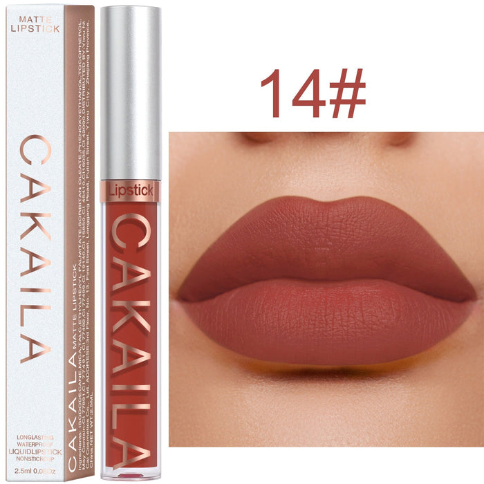 Wholesale CAKAILA 18 Color Lipstick Matte Non-stick Cup Waterproof Lip Gloss JDC-MK-Nic003 lipstick 尼采 14 Wholesale Jewelry JoyasDeChina Joyas De China