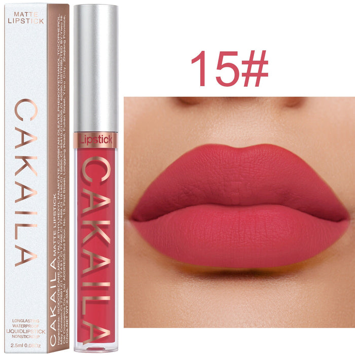 Wholesale CAKAILA 18 Color Lipstick Matte Non-stick Cup Waterproof Lip Gloss JDC-MK-Nic003 lipstick 尼采 15 Wholesale Jewelry JoyasDeChina Joyas De China