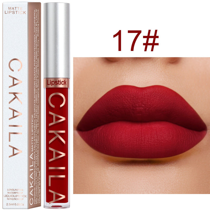 Wholesale CAKAILA 18 Color Lipstick Matte Non-stick Cup Waterproof Lip Gloss JDC-MK-Nic003 lipstick 尼采 17 Wholesale Jewelry JoyasDeChina Joyas De China