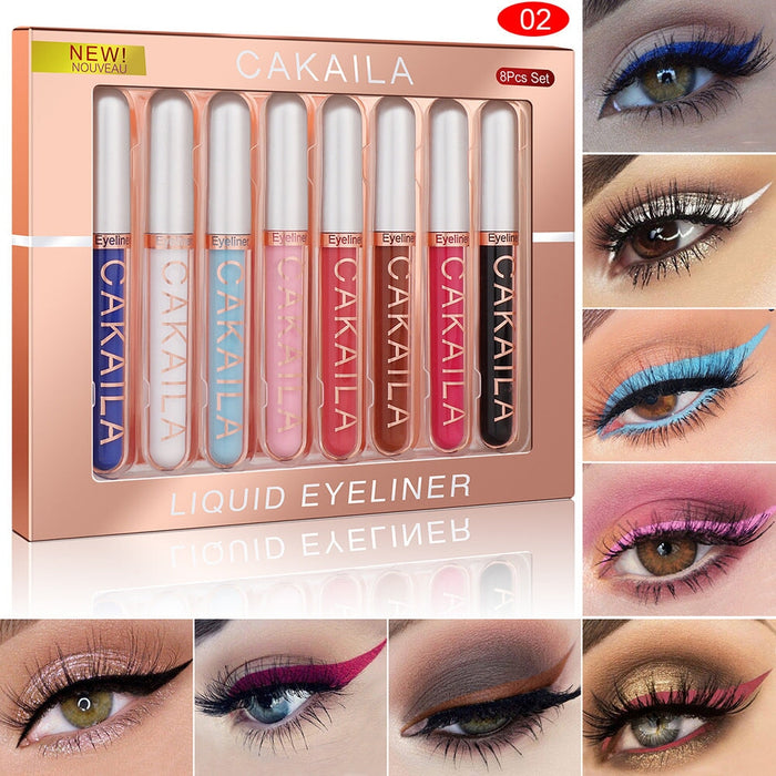 Wholesale CAKAILA 8 Color Liquid Eyeliner Set JDC-EY-Nic005 eyeliner 尼采 02 Wholesale Jewelry JoyasDeChina Joyas De China