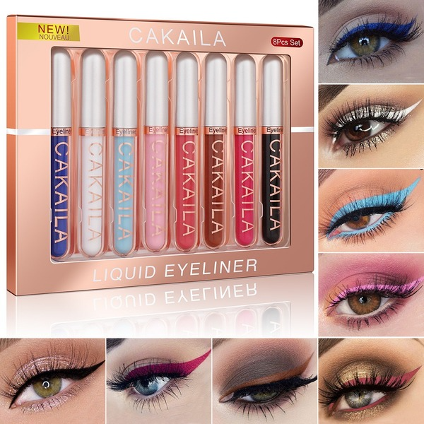 Wholesale CAKAILA 8 Color Liquid Eyeliner Set JDC-EY-Nic005 eyeliner 尼采 Wholesale Jewelry JoyasDeChina Joyas De China