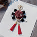 Wholesale Camellia Pearl Alloy Flannel Tassel Keychain JDC-KC-LX047 Keychains 恋希 Wholesale Jewelry JoyasDeChina Joyas De China