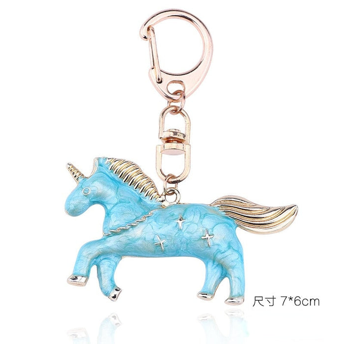 Wholesale Cartoon Color Enamel Pegasus Alloy Keychain JDC-KC-TianG002 Keychains 天高 big blue horse Wholesale Jewelry JoyasDeChina Joyas De China