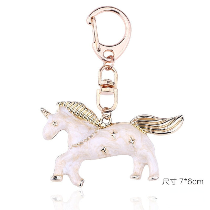 Wholesale Cartoon Color Enamel Pegasus Alloy Keychain JDC-KC-TianG002 Keychains 天高 off-white horse Wholesale Jewelry JoyasDeChina Joyas De China