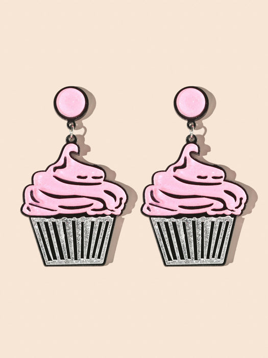 Wholesale cartoon cute cake acrylic earrings MOQ≥2 JDC-ES-GANL001 Earrings 甘来 1 Wholesale Jewelry JoyasDeChina Joyas De China