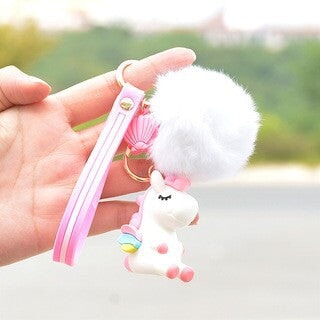 Wholesale cartoon hair ball plastic doll Pom Pom keychain JDC-KC-FeiRun022 Keychains 飞润 Wholesale Jewelry JoyasDeChina Joyas De China