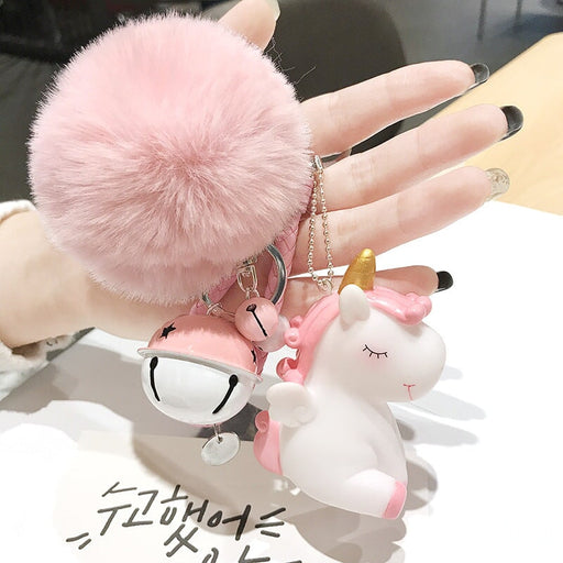 Wholesale cartoon hair ball plastic doll Pom Pom keychain JDC-KC-FeiRun022 Keychains 飞润 Wholesale Jewelry JoyasDeChina Joyas De China