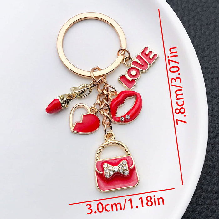 Wholesale Cartoon Oil Dropping Red Love Bag Red Lip Keychain Bag Jewelry Pendant Keychains JoyasDeChina Er879-drip oil red valentine's day love red lips love keychain-13.7g Wholesale Jewelry JoyasDeChina Joyas De China