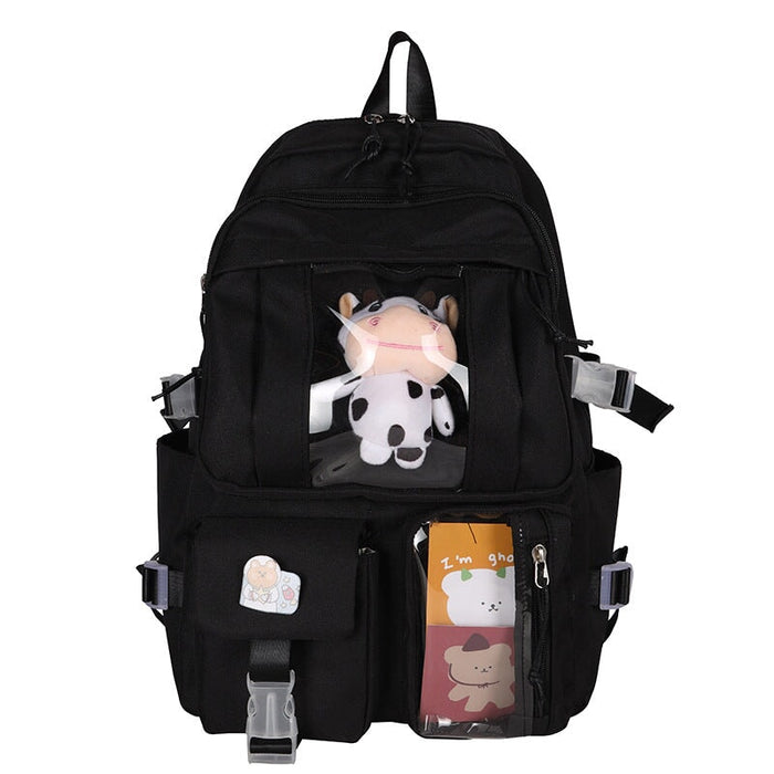 Wholesale Cartoon Polyester Backpack JDC-BP-Hanc001 Backpack Bags 韩创 black 19 inches Wholesale Jewelry JoyasDeChina Joyas De China