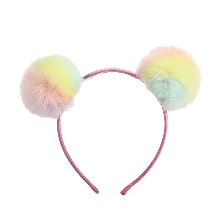 Wholesale cat ears imitation rex rabbit fur children's hair ball headband (F)JDC-HD-PRY001 Headband 彭日耀 color Wholesale Jewelry JoyasDeChina Joyas De China