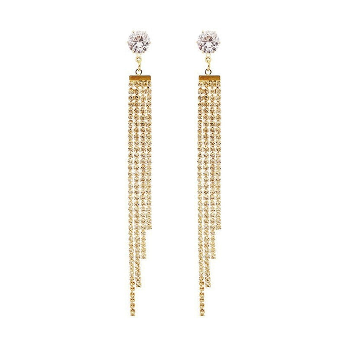 Wholesale chain long tassel earrings JDC-ES-Sideng020 Earrings 思登 Wholesale Jewelry JoyasDeChina Joyas De China