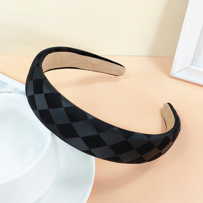 Wholesale checkerboard sponge fabric headband JDC-HD-O381 Headband 潮炫 Wholesale Jewelry JoyasDeChina Joyas De China