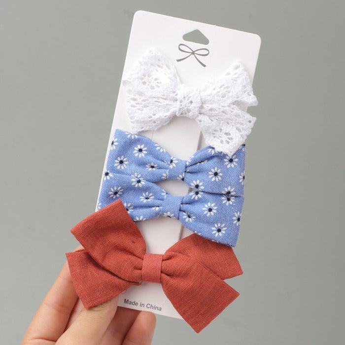 Wholesale Children's Fabric Floral Bow Hair Clip JDC-HC-Danzuo003 Hair Clips 丹左 8 Wholesale Jewelry JoyasDeChina Joyas De China