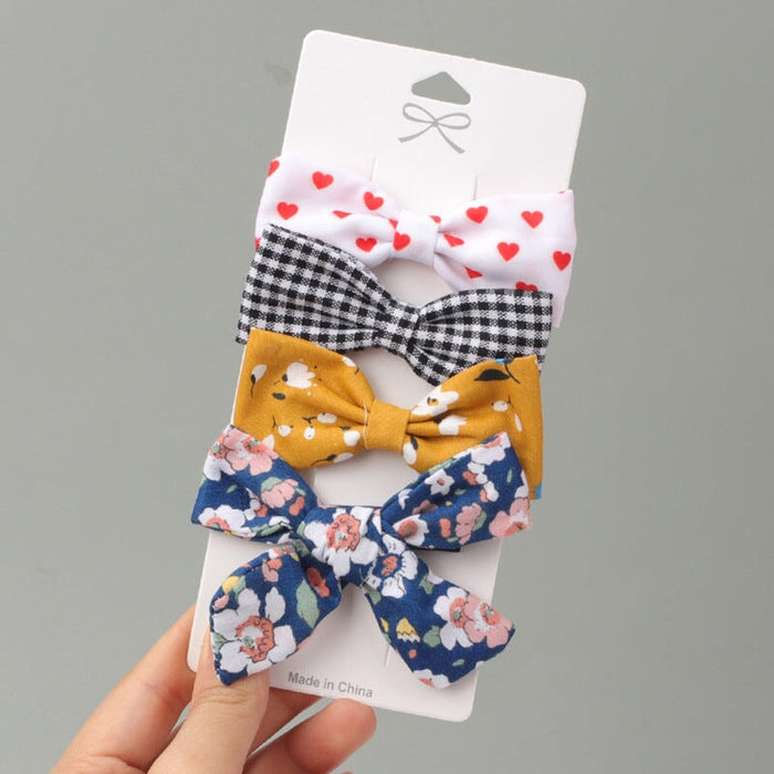 Wholesale Children's Fabric Floral Bow Hair Clip JDC-HC-Danzuo004 Hair Clips 丹左 10 Wholesale Jewelry JoyasDeChina Joyas De China