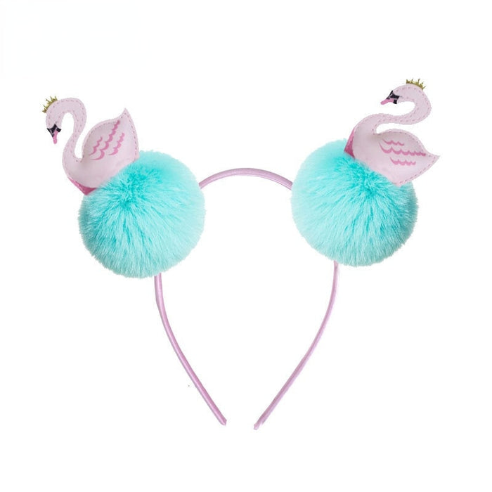 Wholesale Children's Hair Ball Imitation Rex Rabbit Hair Headband (F)JDC-HD-PRY004 Headband 彭日耀 blue Wholesale Jewelry JoyasDeChina Joyas De China