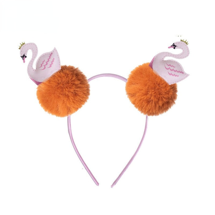 Wholesale Children's Hair Ball Imitation Rex Rabbit Hair Headband (F)JDC-HD-PRY004 Headband 彭日耀 brown Wholesale Jewelry JoyasDeChina Joyas De China