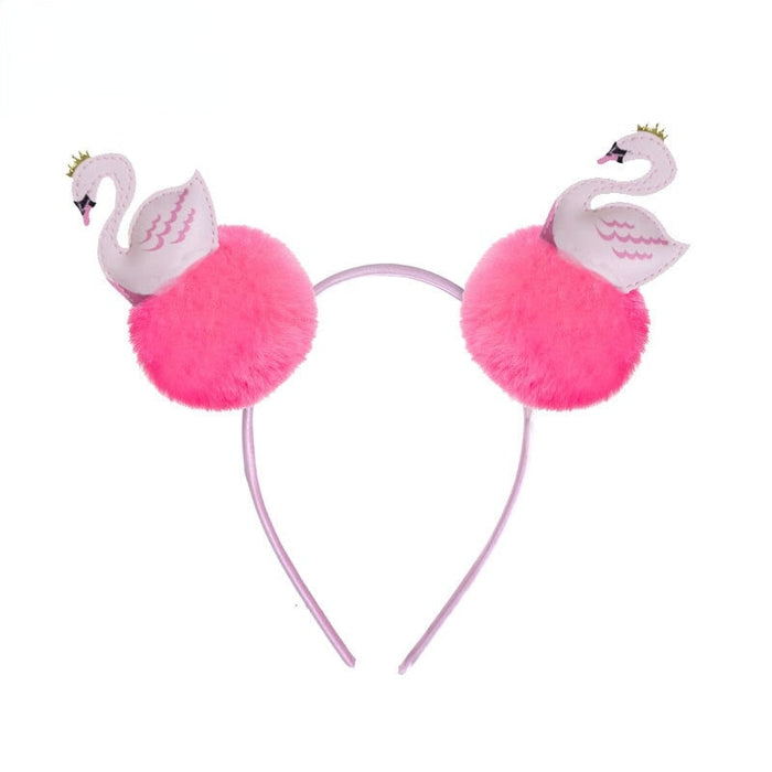 Wholesale Children's Hair Ball Imitation Rex Rabbit Hair Headband (F)JDC-HD-PRY004 Headband 彭日耀 rose red Wholesale Jewelry JoyasDeChina Joyas De China