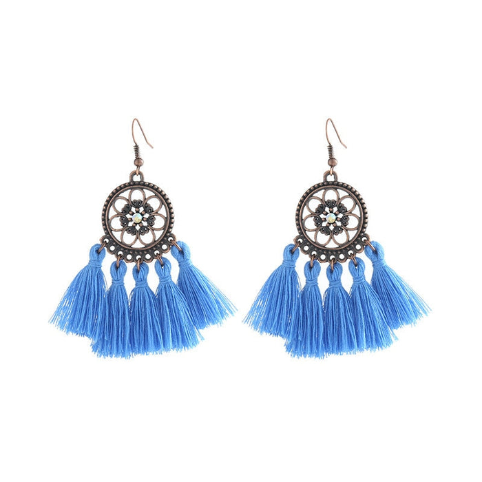 Wholesale Circle Alloy Tassel Earrings JDC-ES-ZhanY023 Earrings 展言 Wholesale Jewelry JoyasDeChina Joyas De China