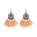 Wholesale Circle Alloy Tassel Earrings JDC-ES-ZhanY023 Earrings 展言 apricot powder Wholesale Jewelry JoyasDeChina Joyas De China