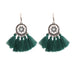 Wholesale Circle Alloy Tassel Earrings JDC-ES-ZhanY023 Earrings 展言 green Wholesale Jewelry JoyasDeChina Joyas De China