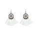 Wholesale Circle Alloy Tassel Earrings JDC-ES-ZhanY023 Earrings 展言 white Wholesale Jewelry JoyasDeChina Joyas De China