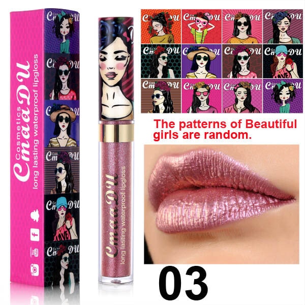 Wholesale CmaaDu Beauty Girl Symphony Chameleon Rhinestone Glitter Lip Gloss Lipstick JDC-MK-Nic009 lipstick 尼采 03 Wholesale Jewelry JoyasDeChina Joyas De China